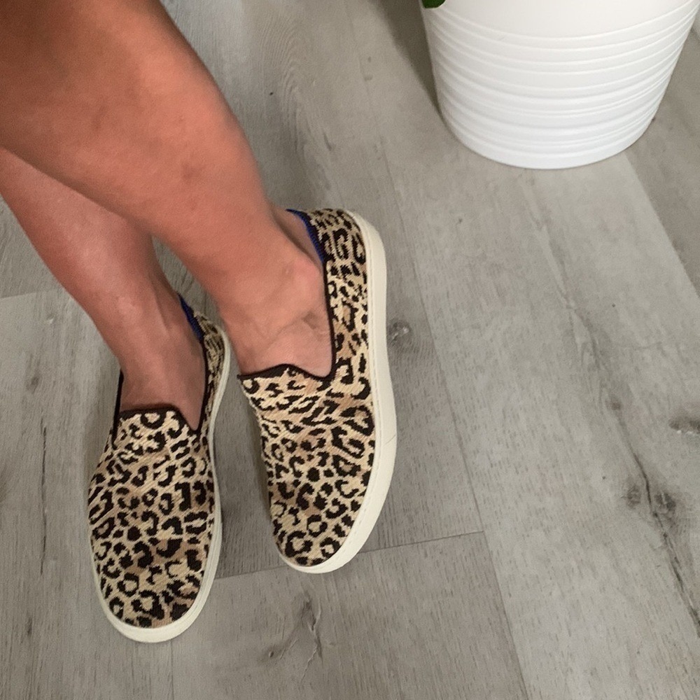 Rothy's Camo Cat 'The Sneaker' slip on W8.5 animal print washable - Picture 13 of 15